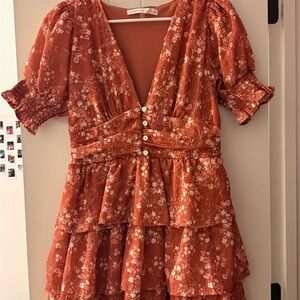 Altar'd State Floral Orange Dress